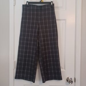 Jules & Leopold Plaid Wide Leg Cropped Pull On Pants Sz S